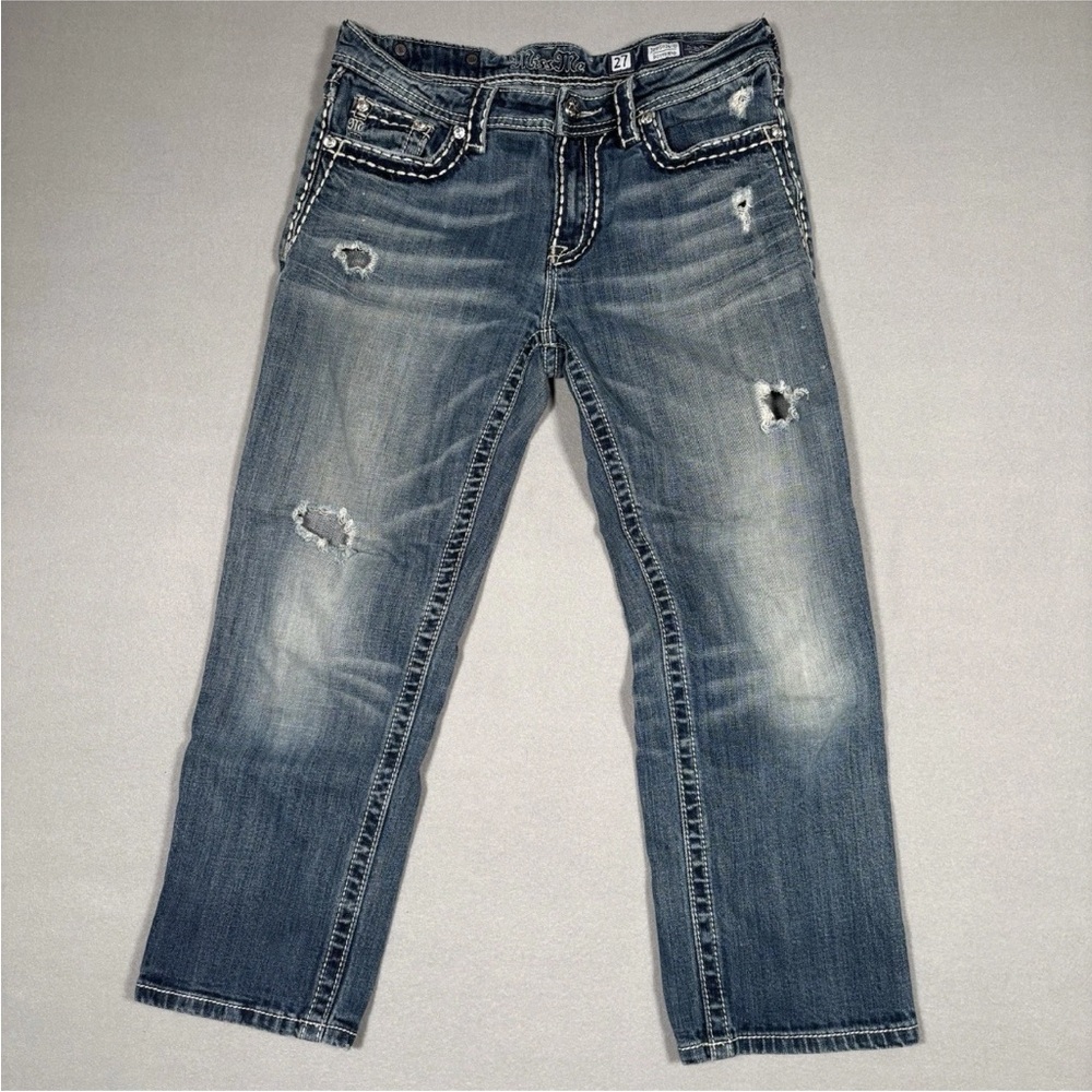 Miss Me JPB5014-6 Womens Jeans Blue Tag Size 27 (30x24) Boyfriend Thick Stitch